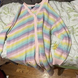 Hot topic rainbow stripe cardigan